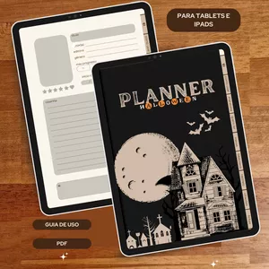 Imagem de capa para o Ebook Planner Literário Digital Halloween
