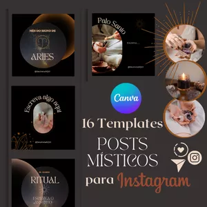 Imagem de capa para o Curso online Pack Templates| Posts Místicos | Terapeuta Holístico