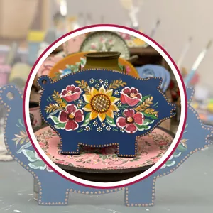 Imagem de capa para o Curso online Bauernmalerei: papoulas, girassóis e trigo