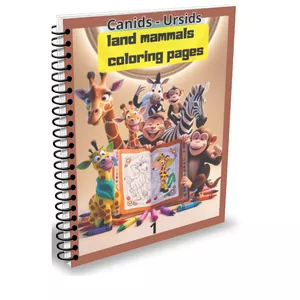 Cover image for Ebook Land Mammals Coloring Pages - Canids-Ursids