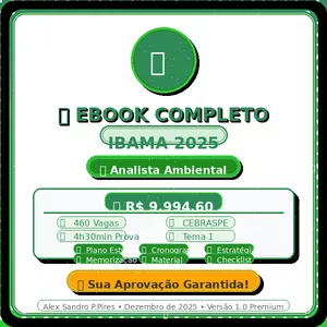 Imagem de capa para o Ebook Concurso IBAMA 2025 - Analista Ambiental