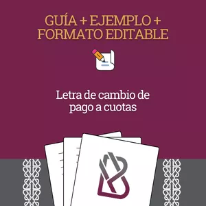 Imagen de portada para Curso online Letra de cambio de pago a cuotas (Guía + Ejemplo + Formato Editable)