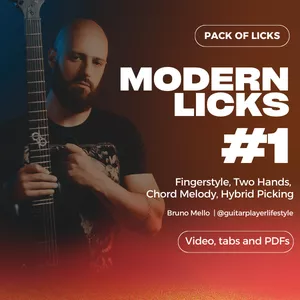Cover image for Online course Modern Guitar Licks #1 - Bruno Mello
