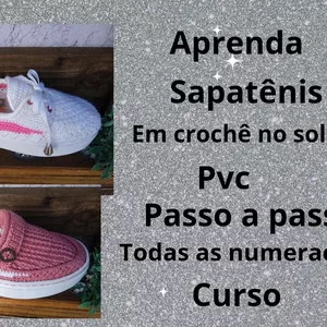 Calçados em crochê no solado PVC >
