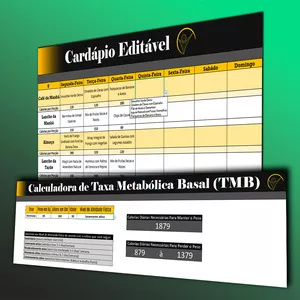 Imagem de capa para o Ebook Cardápio Editável + Calculadora de TMB