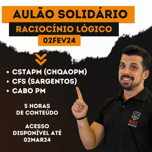 Imagem de capa para o Evento online Aulão Solidário Raciocínio Lógico (CH, CFS e Cabo)