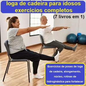 Imagem de capa para o Ebook Ioga de cadeira para idosos exercícios completos  (7 livros em 1)  exercícios de poses de ioga de cadeira, alongamento, núcleo, rotinas de hidroginástica para fortalecer o equilíbrio, recuperar o bem-estar e prevenir quedas 