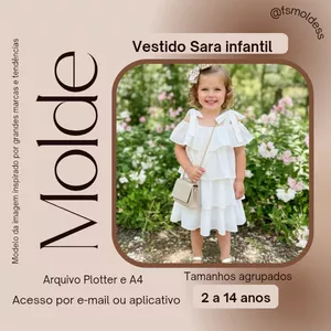 Imagem de capa para o Ebook Molde vestido Sara infantil 