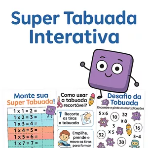 Imagem de capa para o Ebook Super Tabuada Interativa: Aprenda Multiplicando e Brincando
