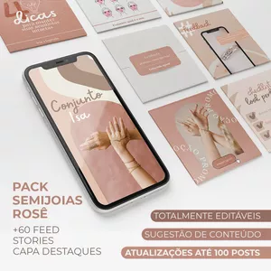 Imagem de capa para o Ebook PACK SEMIJOIAS ROSÊ | CANVA