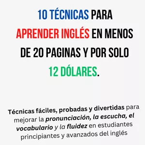 Imagen de portada para Ebook 10 técnicas para aprender inglés en menos de 20 paginas y por solo 12 dólares. 