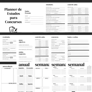 Imagem de capa para o Ebook  Planner de Estudos para Concursos 