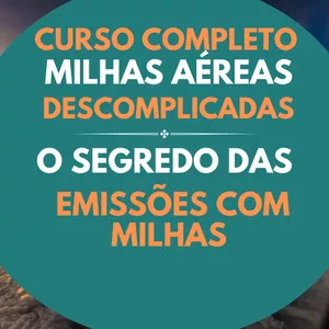 Imagem de capa para o Ebook Curso Completo com 4 E-books: Milhas Aéreas Descomplicadas + O Segredo das Emissões com Milhas + Bônus