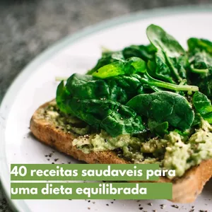 Imagem de capa para o Ebook 40 receitas saudaveis para uma dieta equilibrada