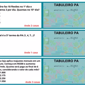 Imagem de capa para o Ebook Tabuleiro Progressão Aritmética (PA)
