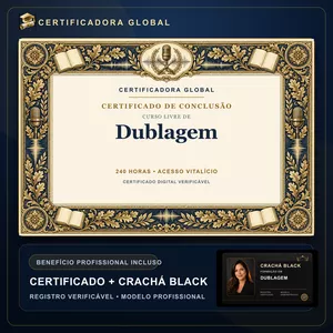 Imagem do curso 🔥 BOLSA 100% [APLICADA] - [MATRÍCULA] CURSO DE FORMAÇÃO EM DUBLAGEM - ACESSO VITALÍCIO - CRACHÁ BLACK + REGISTRO - CASHBACK R$ 25 - BÔNUS APOSTILA EXTRA - FP