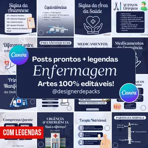 Imagem de capa para o Curso online CANVA PACK ENFERMAGEM