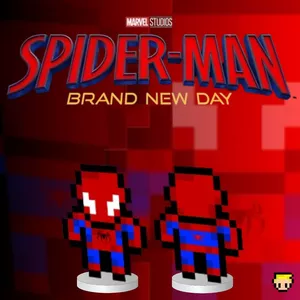 Imagem de capa para o Ebook Boneco do Homem-Aranha em pixel art para imprimir, recortar e montar!