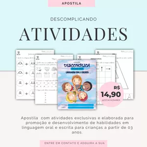 Imagem de capa para o Curso online Apostila de Linguagem Oral e Escrita - Educação Infantil
