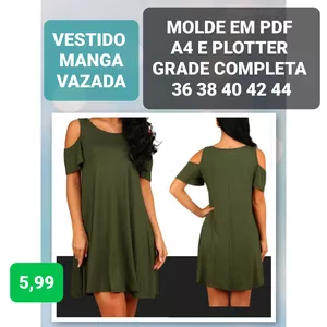 Imagem de capa para o Ebook MOLDE EM PDF VESTIDO MIDI MODA FEMININA 