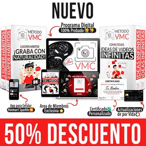Imagen de portada para Curso online 🎬 Video Curso: El Método VMC + Acceso a Comunidad PRIVADA + 🎁 7 Bonos de Regalo (Incluye Certificado) + 💡 Soporte y Respuesta a Tus Dudas