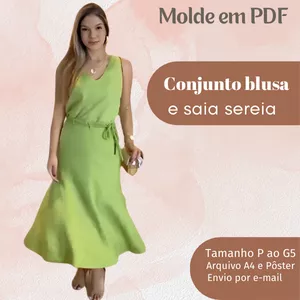Imagem de capa para o Ebook MOLDE EM PDF CONJUNTO BLUSA E SAIA SEREIA 