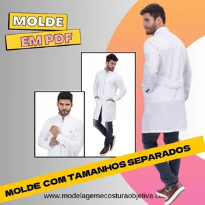 Imagem de capa para o Curso online MOLDE EM PDF - JALECO MASCULINO COM ZÍPER E GOLA PADRE