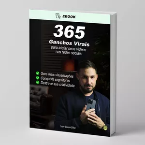 Imagem de capa para o Ebook 365 Ganchos Virais para iniciar seus vídeos