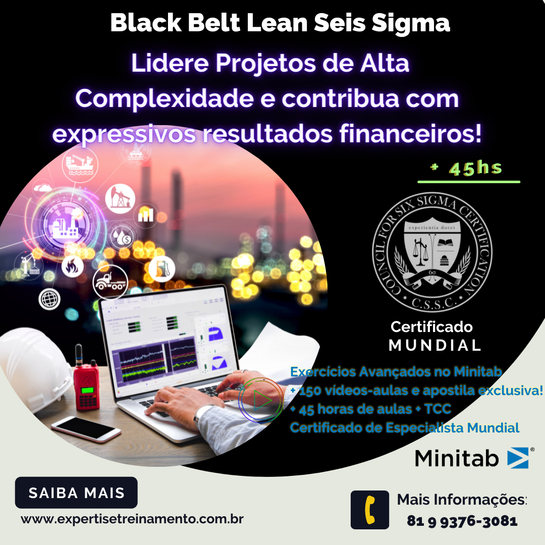 Imagem de Curso Black Belt - Lean Seis Sigma criado por Expertise Qualificação e Consultoria na hotmart