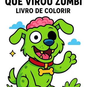 Imagem de capa para o Ebook Livro para colorir o cachorro que virou zumbi