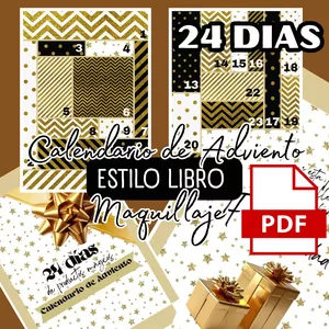 Imagen de portada para Ebook Calendario Adviento LIBRO 24 Maquillaje Negro y Dorado