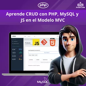 Imagen de portada para Curso online Aprende CRUD con PHP, MySQL y JS en el Modelo MVC