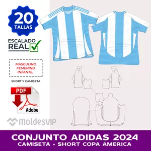 Imagen de portada para Curso online MOLDERÍA COPA AMERICA CONJUNTO CAMISETA SHORT ADIDAS 2024 + MOCKUPS + DISEÑOS 