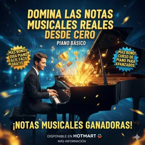 Imagen de portada para Curso online Domina las Notas musicales del piano 