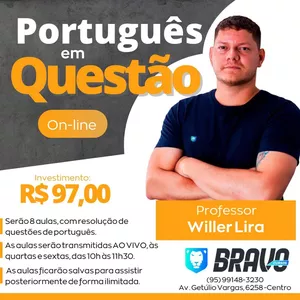 Imagem de capa para o Evento online PORTUGUÊS EM QUESTÃO