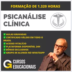 Imagem de capa para o Curso online Curso de Formação em Psicanálise Clínica – 100% Online