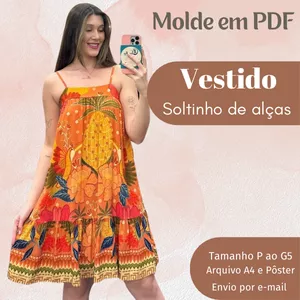 Imagem de capa para o Ebook MOLDE EM PDF VESTIDO SOLTINHO DE ALÇAS 