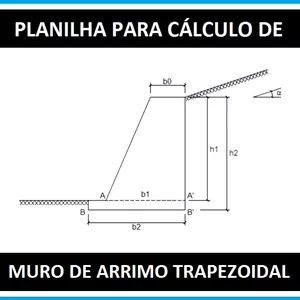 Imagem de capa para o Ebook Planilha para cálculo de muro de arrimo trapezoidal (Tipo I)