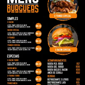 Imagem de capa para o Ebook Template PSD editável Cardápio ( HAMBURGUERIA )