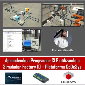 Imagem de capa para o Curso online Programação e Simulação CLP - Factory IO + CoDeSys