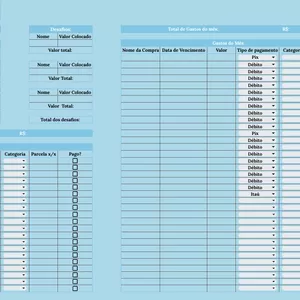 Imagem de capa para o Ebook Planilha Financeira (azul)