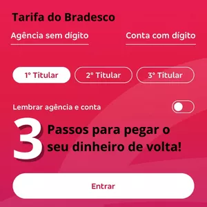 Imagem de capa para o Ebook Tarifa do Bradesco - 3 passos para pegar o seu dinheiro de volta!