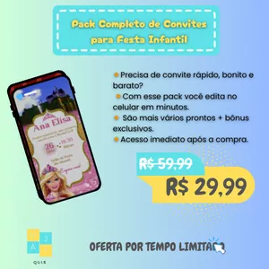 Imagem do curso 👉 Pack Completo de Convites para Festa Infantil