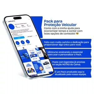 Imagem de capa para o Curso online Pack Canva - Proteção Veicular | Posts com conteúdos nichados e editáveis para perfil do Instagram e Redes Sociais