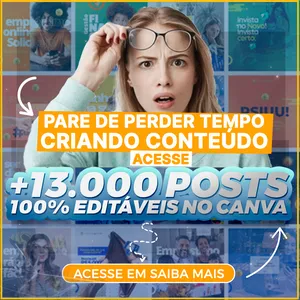 Imagem de capa para o Curso online Premium Pack Canva: + 50 áreas profissionais com + 13000 posts 100% editáveis no Canva