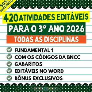 Imagem do curso ATIVIDADES - 3º ANO - BNCC 2026