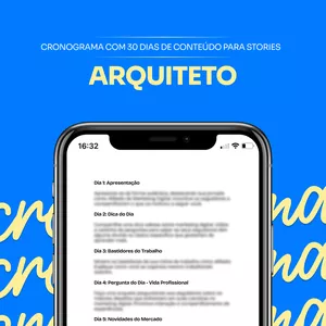 Imagem de capa para o Ebook Cronograma com 30 dias de Conteúdo para Stories - Arquiteto