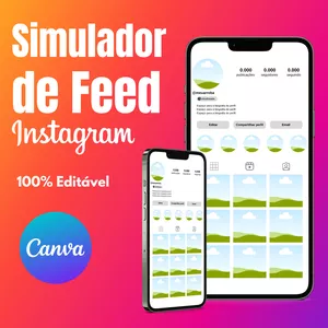 Imagem de capa para o Ebook Simulador de Feed Instagram Editável no Canva