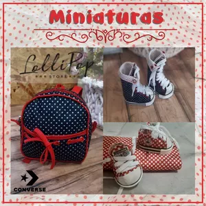 Curso Miniaturas Curso Digital Tênis e Mochilas para bonecas de pano