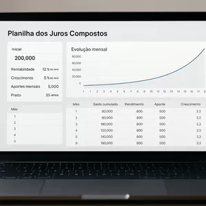 Imagem de capa para o Curso online PLANILHA DOS JUROS COMPOSTOS - SIMULADORA APOSENTADORIA